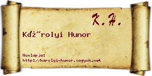 Károlyi Hunor névjegykártya